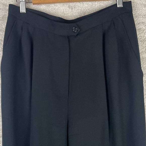 LAUREN RALPH LAUREN 100% Wool Black Pants Trousers Size 12 - Picture 2 of 12